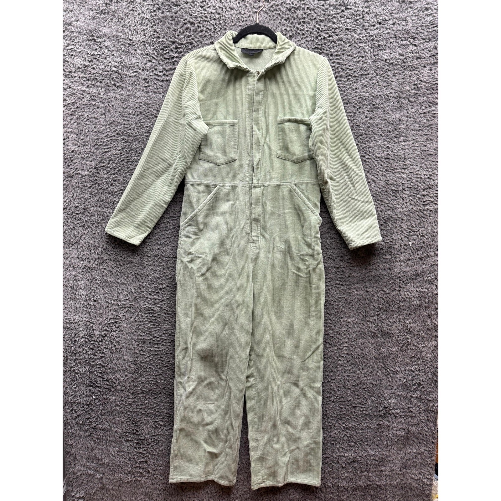 No.6 Store Corduroy Long Sleeve Wide-Leg Jumpsuit Mint Green Womens Size 1